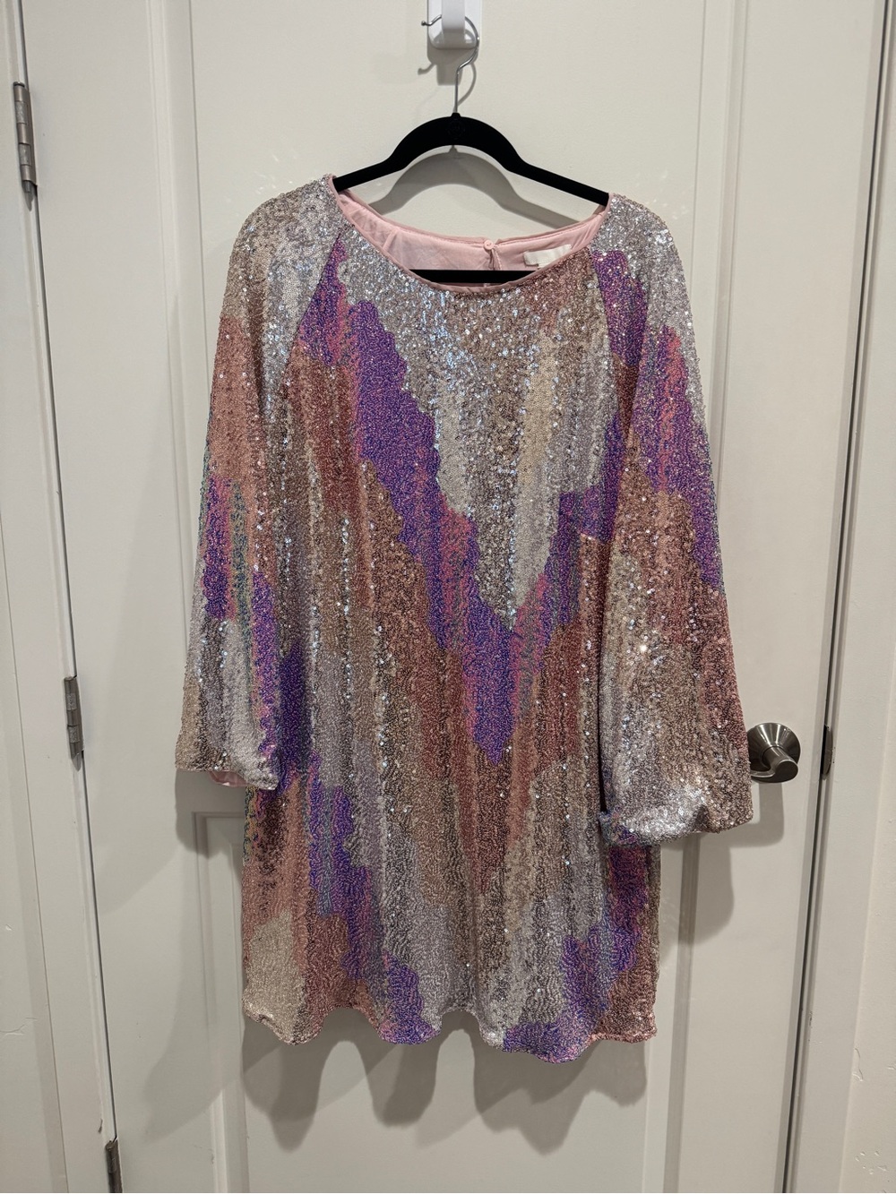 H&M Sequin Party Dress in Pink, Purple & Silver